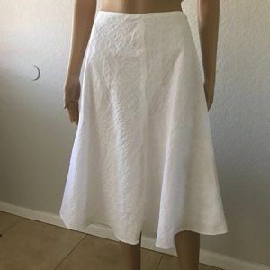 Liz Claiborne lined white cotton A-line skirt